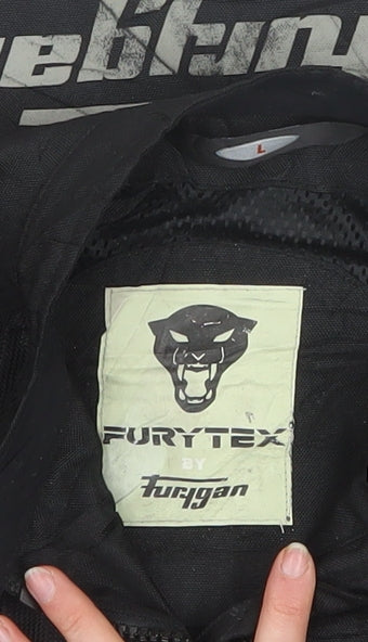 Furygan Womens Black Motorcycle Jacket L Mesh Textile Riding Gear