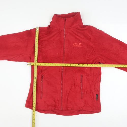 Jack Wolfskin Womens Red Fleece Full Zip Outdoor Jacket Size 10