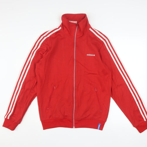 Adidas Mens Red Track Jacket M Regular Fit Full Zip Activewear