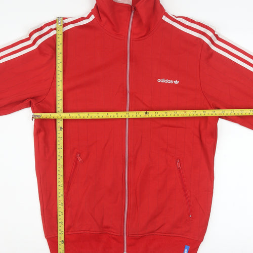 Adidas Mens Red Track Jacket M Regular Fit Full Zip Activewear