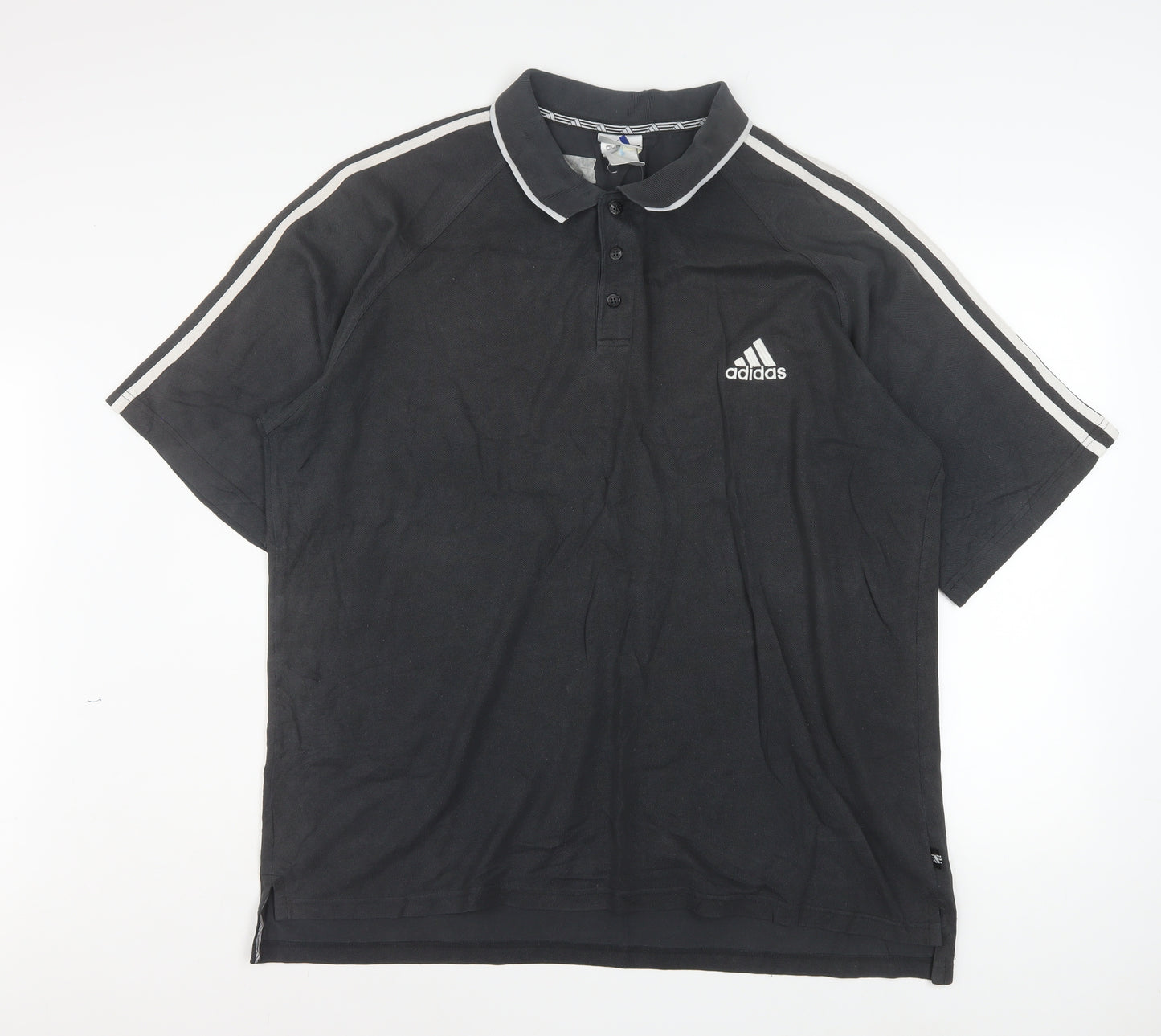 Adidas Mens Black Polo Shirt Size L Regular Fit Sportswear