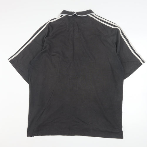 Adidas Mens Black Polo Shirt Size L Regular Fit Sportswear