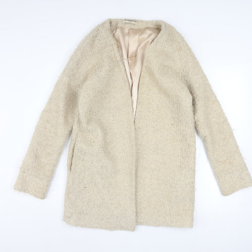 Glamorous Women Beige Wool Blend Mid-Length Overcoat Size S