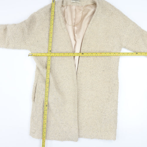 Glamorous Women Beige Wool Blend Mid-Length Overcoat Size S