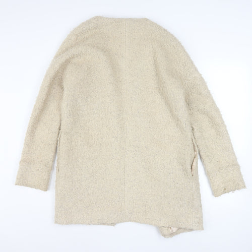 Glamorous Women Beige Wool Blend Mid-Length Overcoat Size S