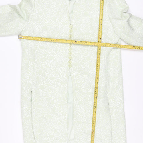 Frank Usher Women’s Ivory Floral Long Coat UK 16 Lined Elegant