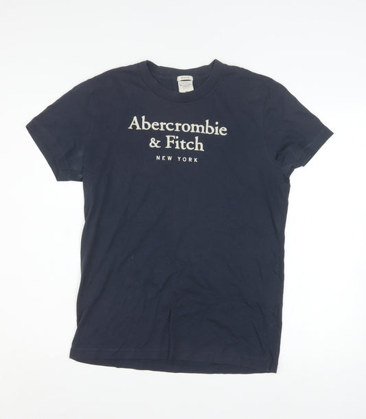 Abercrombie & Fitch Men's Navy Blue Muscle Fit Crew Neck T-Shirt M