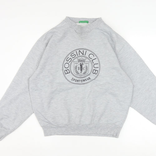 Bossini Women Grey Crew Neck Pullover Sweatshirt M