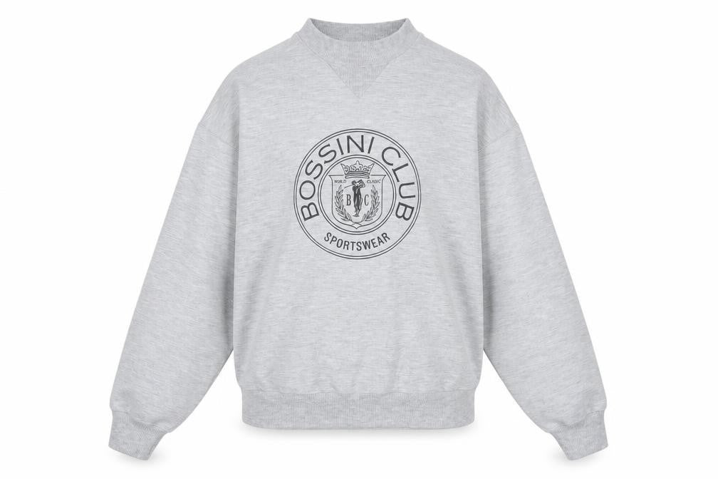 Front view of Bossini Women Grey Crew Neck Pullover Sweatshirt M