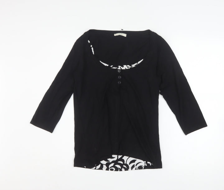 Marks and Spencer Women Black 3/4 Sleeve Camisole Blouse Size 14