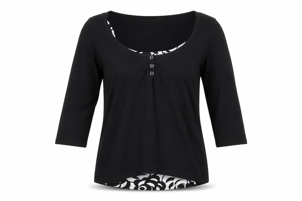 Marks and Spencer Women Black 3/4 Sleeve Camisole Blouse Size 14