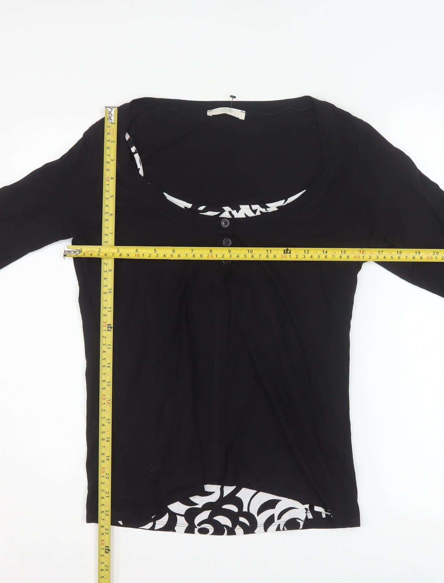 Marks and Spencer Women Black 3/4 Sleeve Camisole Blouse Size 14