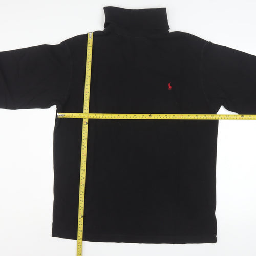 Ralph Lauren Men's Black Roll Neck Cotton Pullover Sweatshirt M