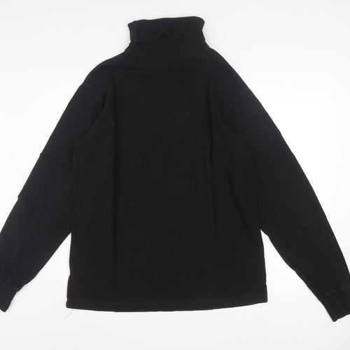 Ralph Lauren Men's Black Roll Neck Cotton Pullover Sweatshirt M
