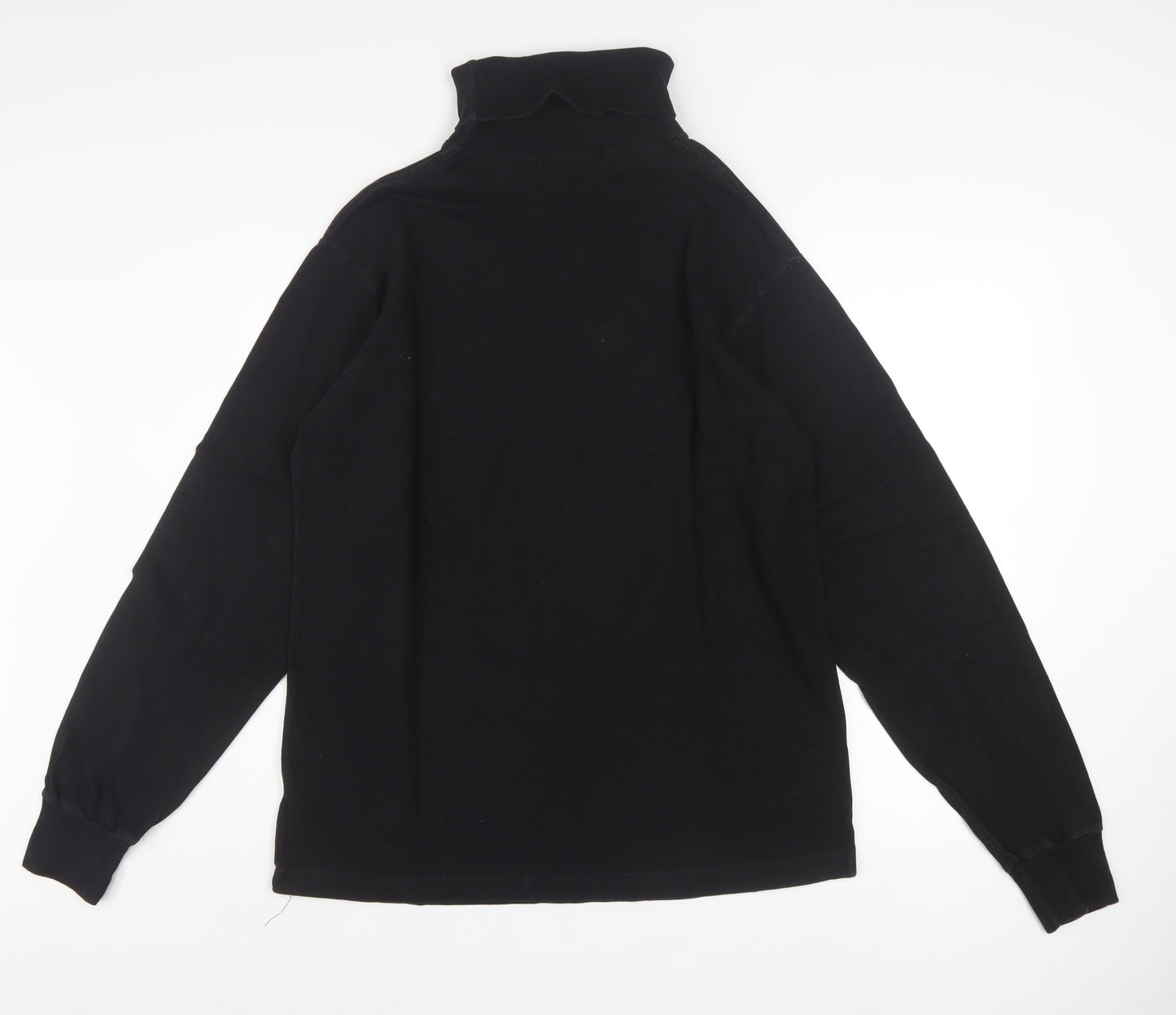 Ralph Lauren Men's Black Roll Neck Cotton Pullover Sweatshirt M