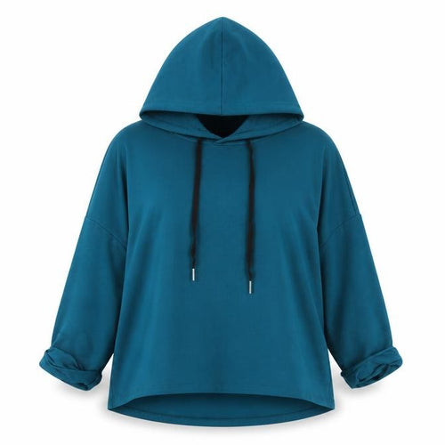 John Lewis Anyday Teal Relaxed Fit Pullover Hoodie Women L