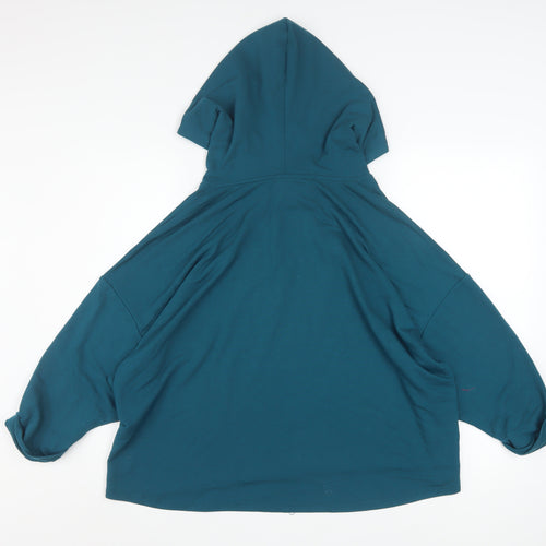 John Lewis Anyday Teal Relaxed Fit Pullover Hoodie Women L