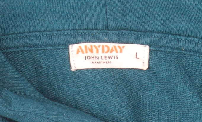 John Lewis Anyday Teal Relaxed Fit Pullover Hoodie Women L
