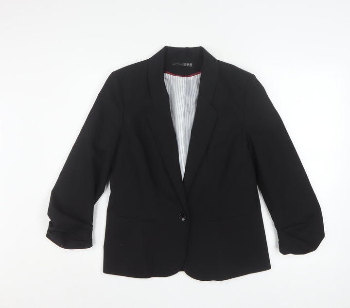 Atmosphere Women Black Size 12 Single-Breasted Blazer Jacket
