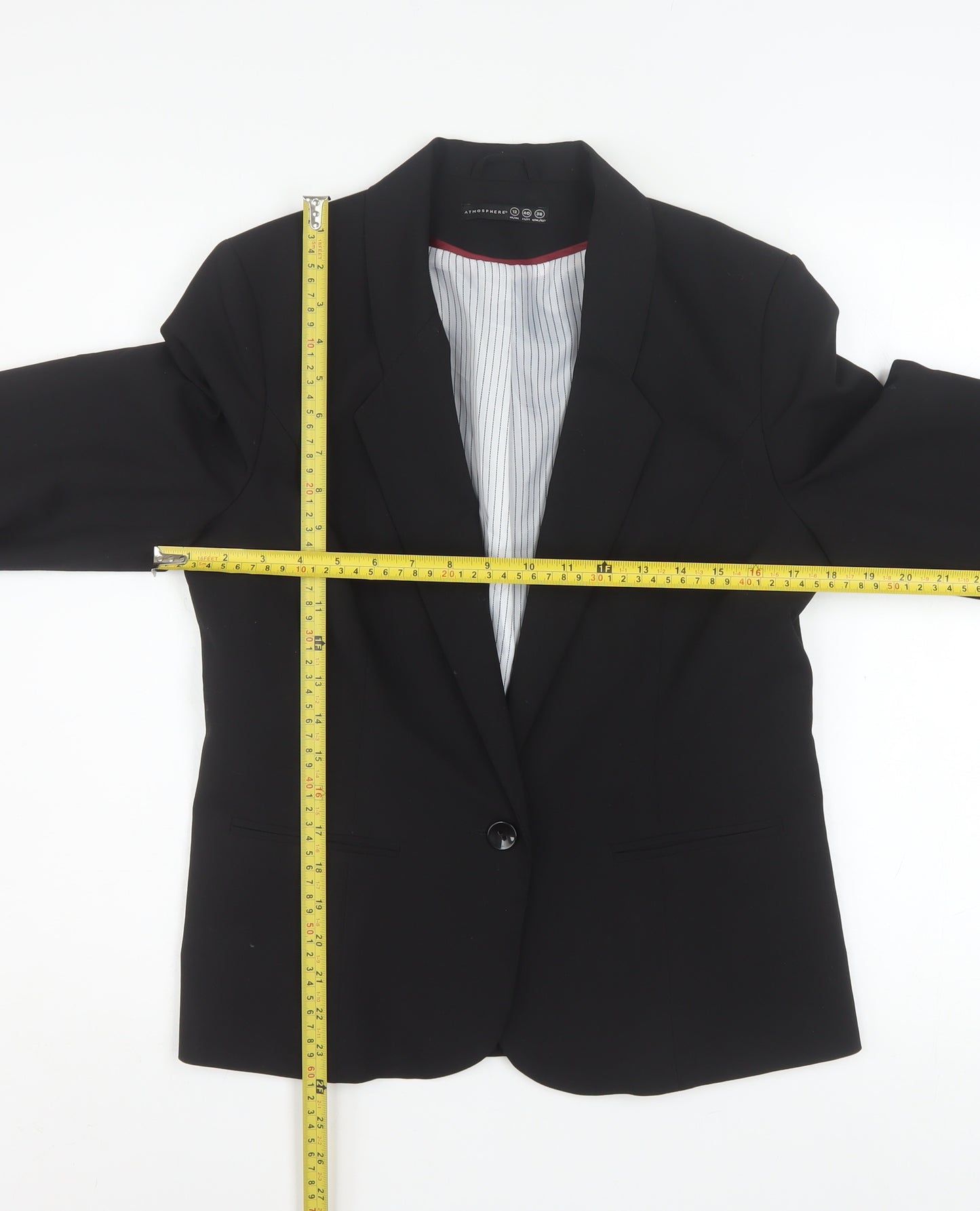 Atmosphere Women Black Size 12 Single-Breasted Blazer Jacket