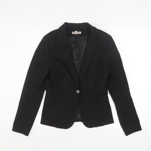 H&M Women's Black Classic Single-Breasted Blazer UK 8