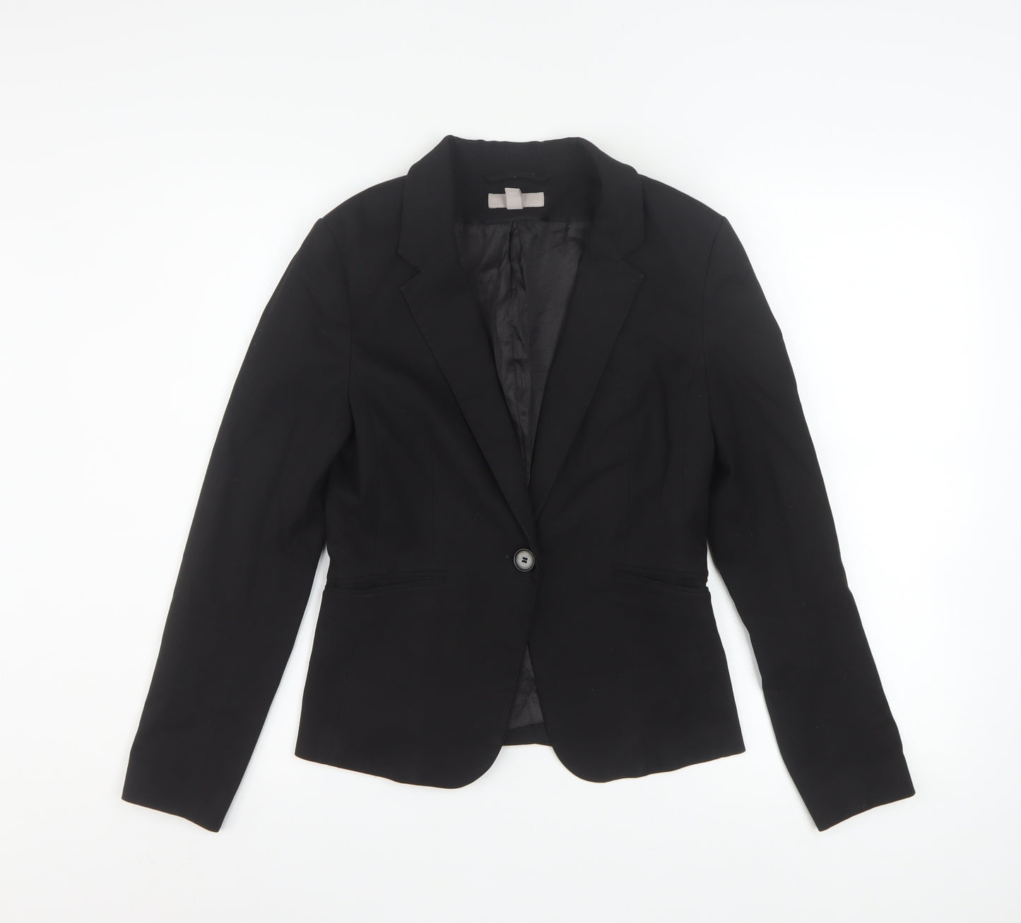 H&M Women's Black Classic Single-Breasted Blazer UK 8