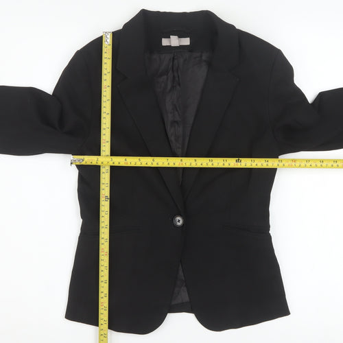 H&M Women's Black Classic Single-Breasted Blazer UK 8