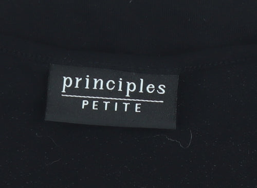 Principles Petite Women's Black V-Neck Wrap Blouse Size 12