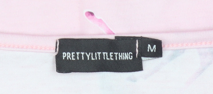 PrettyLittleThing Women’s Pink Unicorn Print Long Sleeve T-Shirt Size M