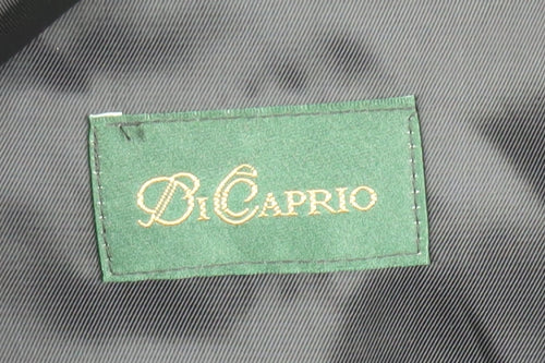 DiCaprio Men's Black Wool Blend 44R Mid-Length Overcoat