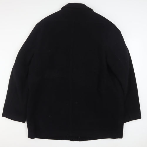 Gurteen Mens Black Wool Overcoat Size 46 Classic Mid-Length Jacket