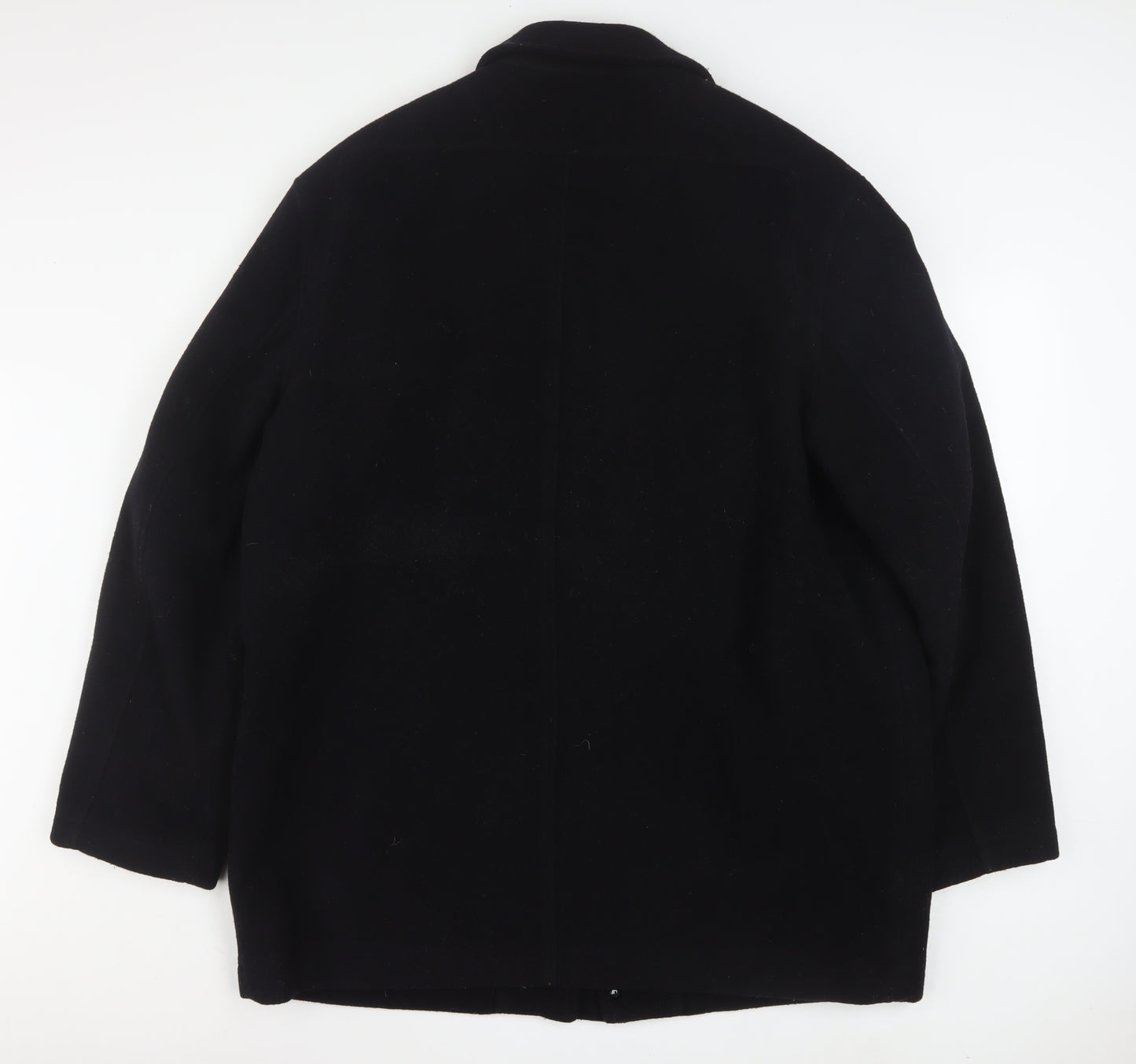 Gurteen Mens Black Wool Overcoat Size 46 Classic Mid-Length Jacket