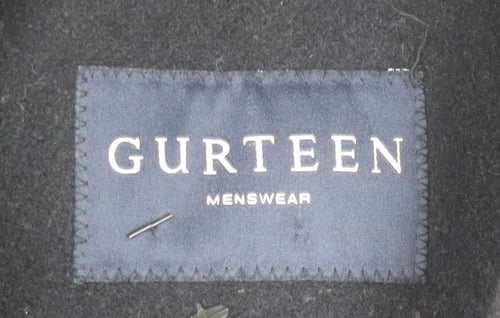 Gurteen Mens Black Wool Overcoat Size 46 Classic Mid-Length Jacket