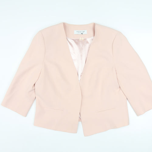 Jacques Vert Women's Pink Blazer Jacket Size 18 Formal Short Sleeve