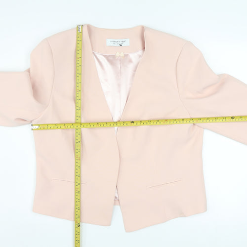 Jacques Vert Women's Pink Blazer Jacket Size 18 Formal Short Sleeve