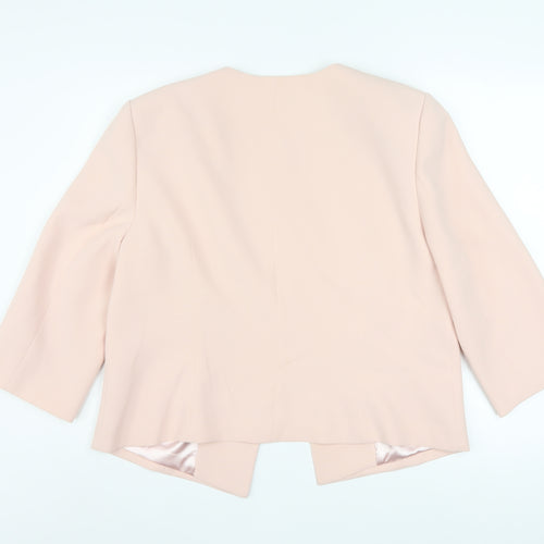 Jacques Vert Women's Pink Blazer Jacket Size 18 Formal Short Sleeve