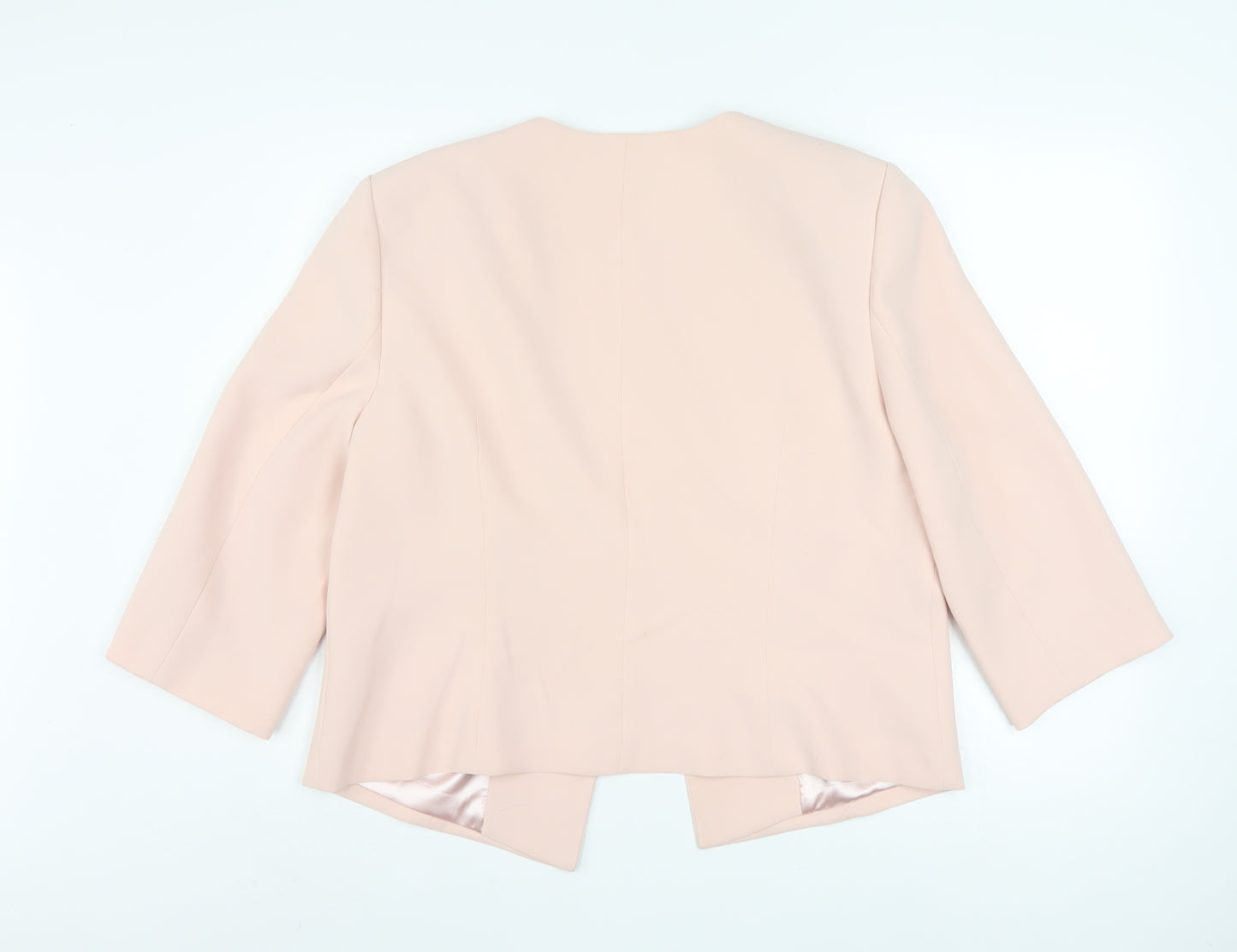 Jacques Vert Women's Pink Blazer Jacket Size 18 Formal Short Sleeve