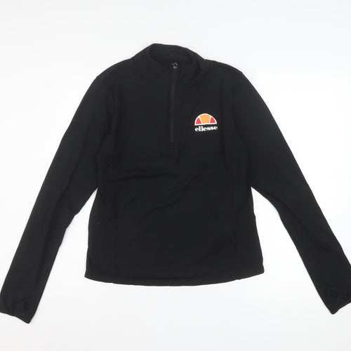 Ellesse Women's Black 1/2 Zip Long Sleeve Pullover Sweatshirt Size 12