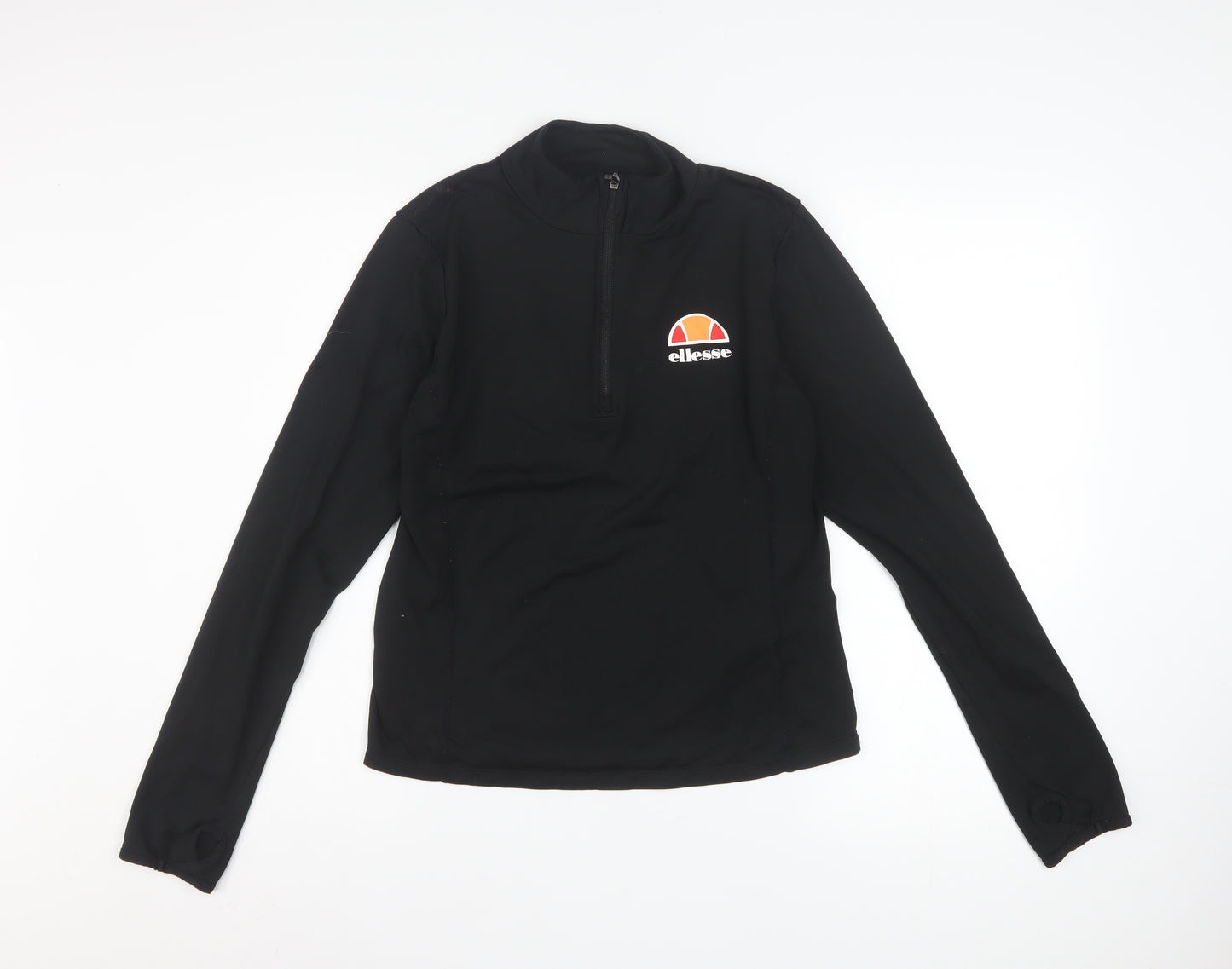 Ellesse Women's Black 1/2 Zip Long Sleeve Pullover Sweatshirt Size 12