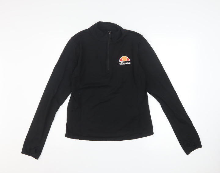 Ellesse Women's Black 1/2 Zip Long Sleeve Pullover Sweatshirt Size 12
