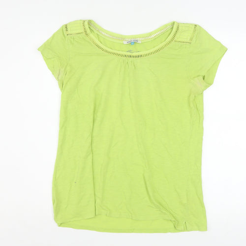 White Stuff Women’s Green Cotton Scoop Neck T-Shirt Size 14
