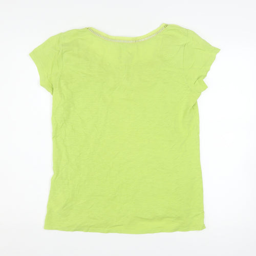 White Stuff Women’s Green Cotton Scoop Neck T-Shirt Size 14