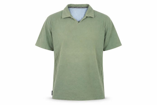 Front view of Hawkshead men’s green cotton short sleeve collared casual shirt l