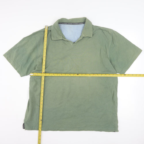 Hawkshead Mens Green Cotton Short Sleeve Collared Casual Shirt L