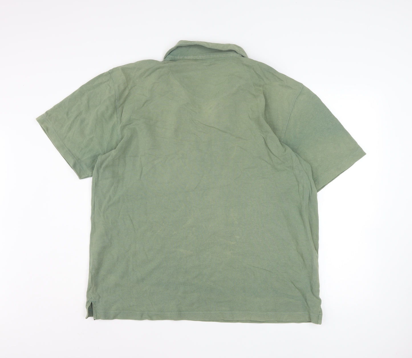 Hawkshead Mens Green Cotton Short Sleeve Collared Casual Shirt L