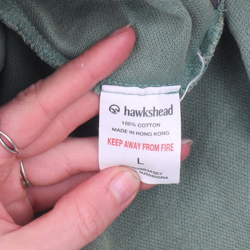 Hawkshead Mens Green Cotton Short Sleeve Collared Casual Shirt L