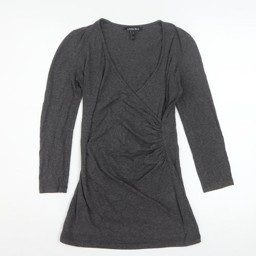 Isabella Oliver Women’s Grey Wrap Maternity Jersey Top Size S