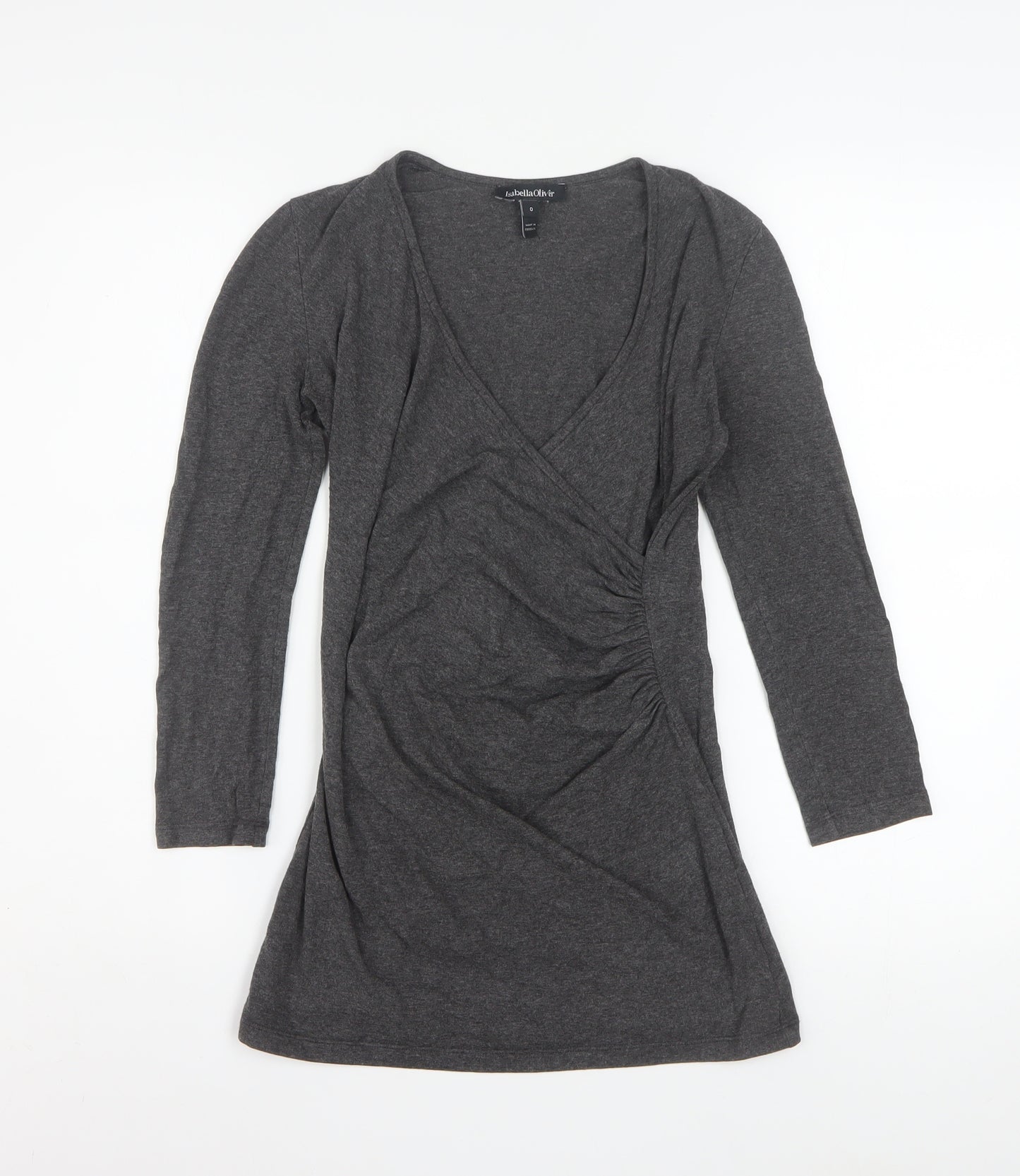 Isabella Oliver Women’s Grey Wrap Maternity Jersey Top Size S