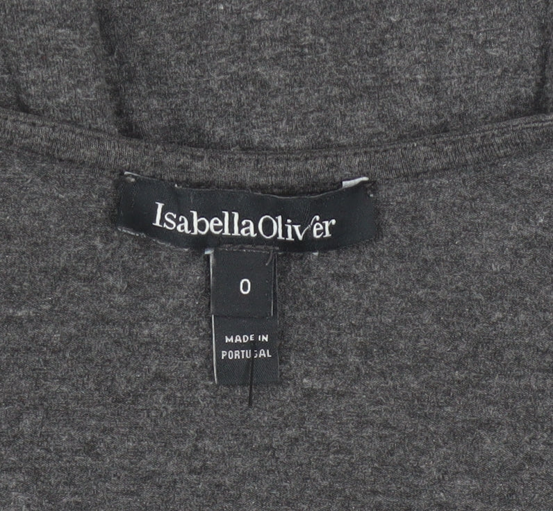 Isabella Oliver Women’s Grey Wrap Maternity Jersey Top Size S