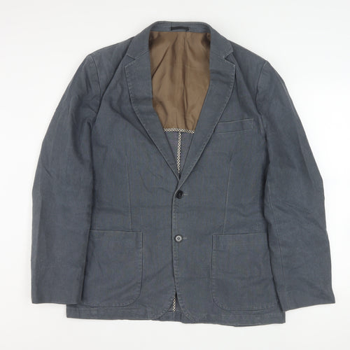 Kaiser Men's Grey Cotton Blazer Jacket Size 40 Regular